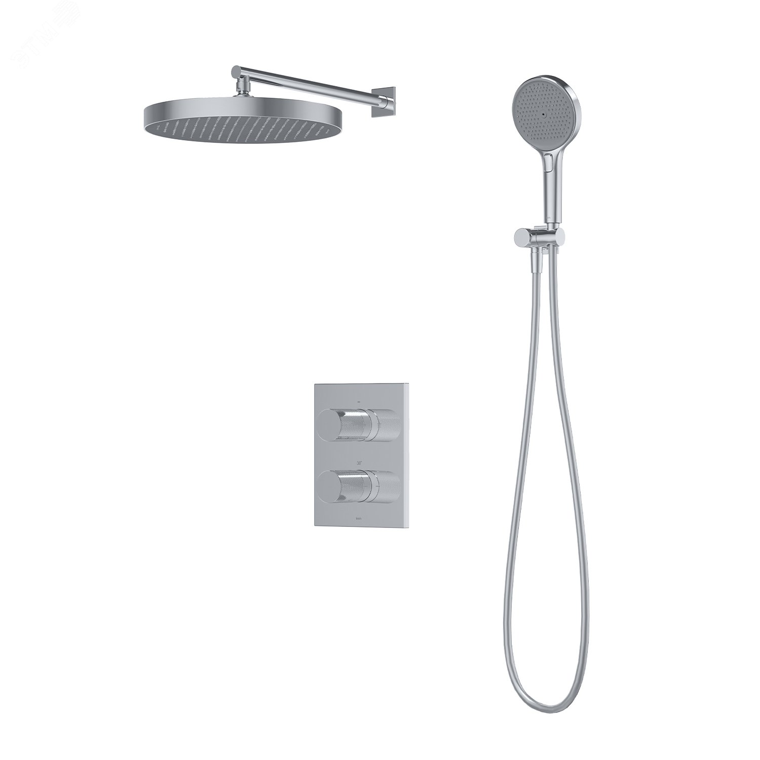 Изображение товара Душевая система с тропическим и ручным душем Duna с термостатом