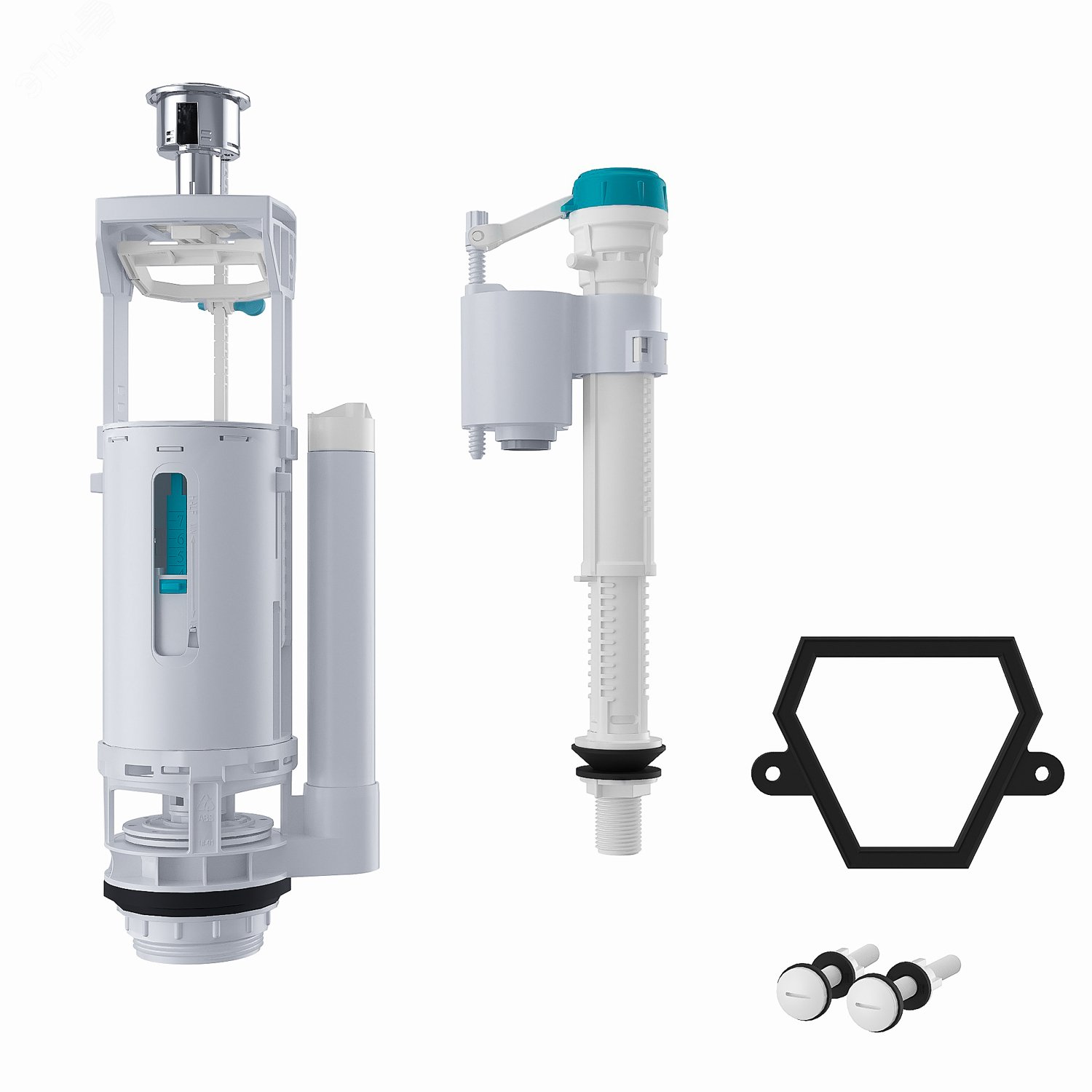 Изображение товара Арматура смывная двухуровневая с нижним подводом тип B IDDIS F012400-02K