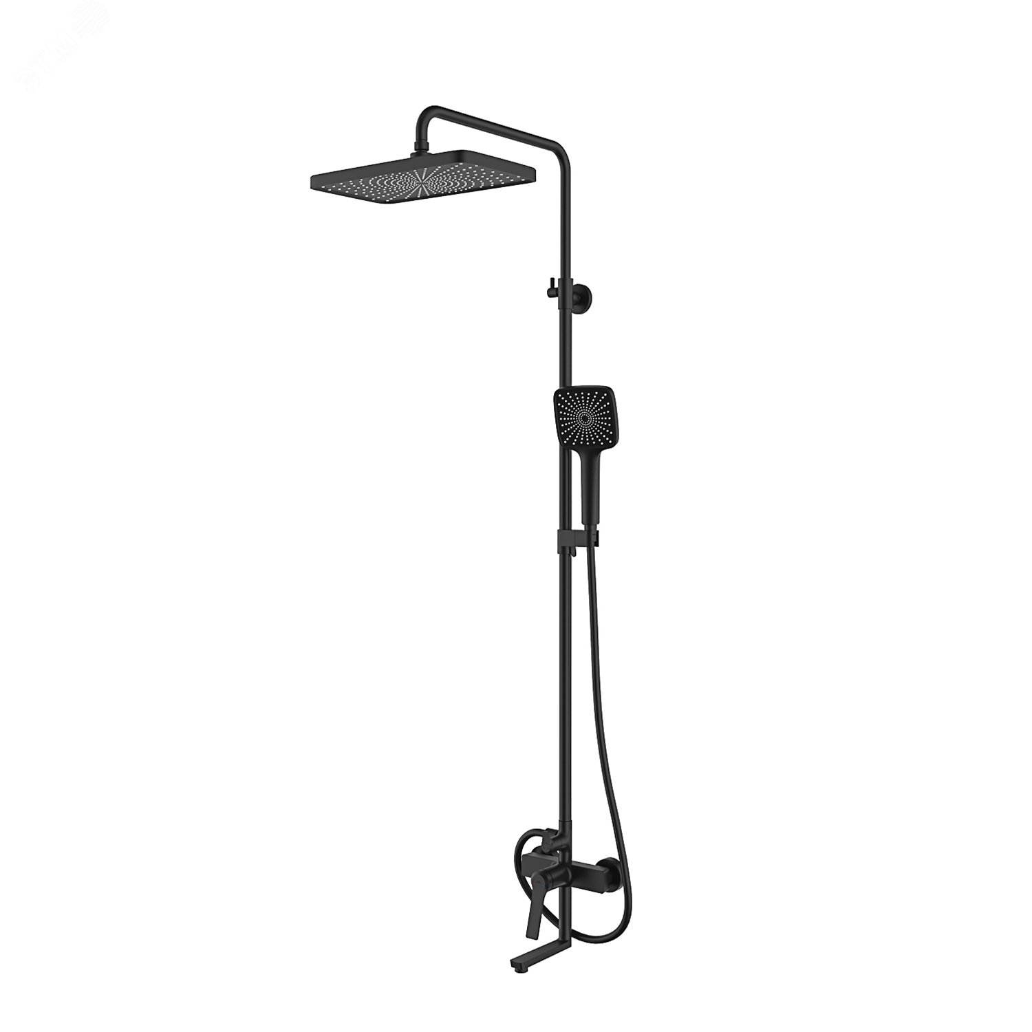 Изображение товара Душевая система с тропическим душем и изливом черная IDDIS