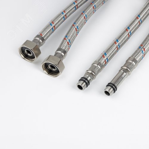 Изображение товара Гибкая подводка F1/2xM10S F1/2xM10L SS304 латунь 08 м комплект 2 шт (шт)