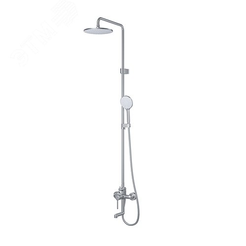 Изображение товара Душевая система с тропическим душем и изливом хром матовый Aiger (шт)