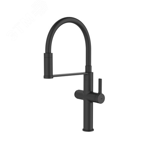 Изображение товара Смеситель для кухни с каналом для фильтрованной воды и гибким изливом черный матовый Ikon (шт)