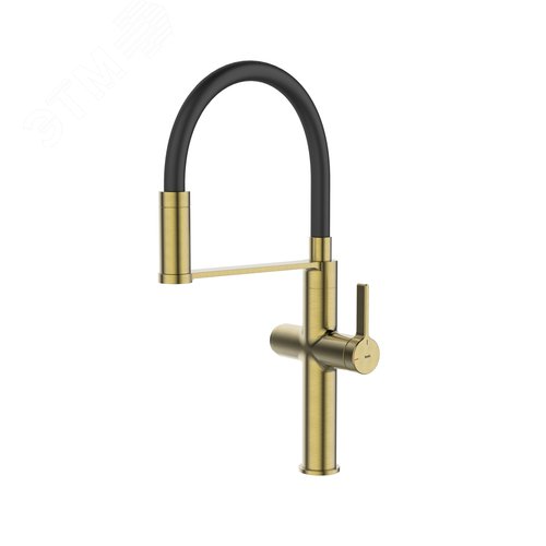Изображение товара Смеситель для кухни с каналом для фильтрованной воды и гибким изливом матовое золото Ikon (шт)