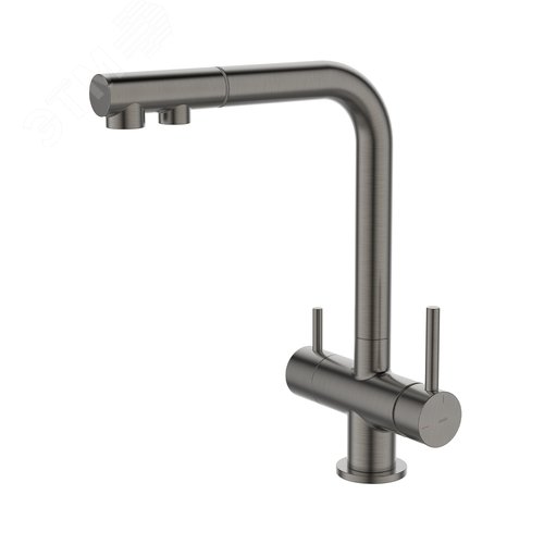 Изображение товара Смеситель для кухни с выдвижным изливом и каналом для фильтра графит Umbra (шт)