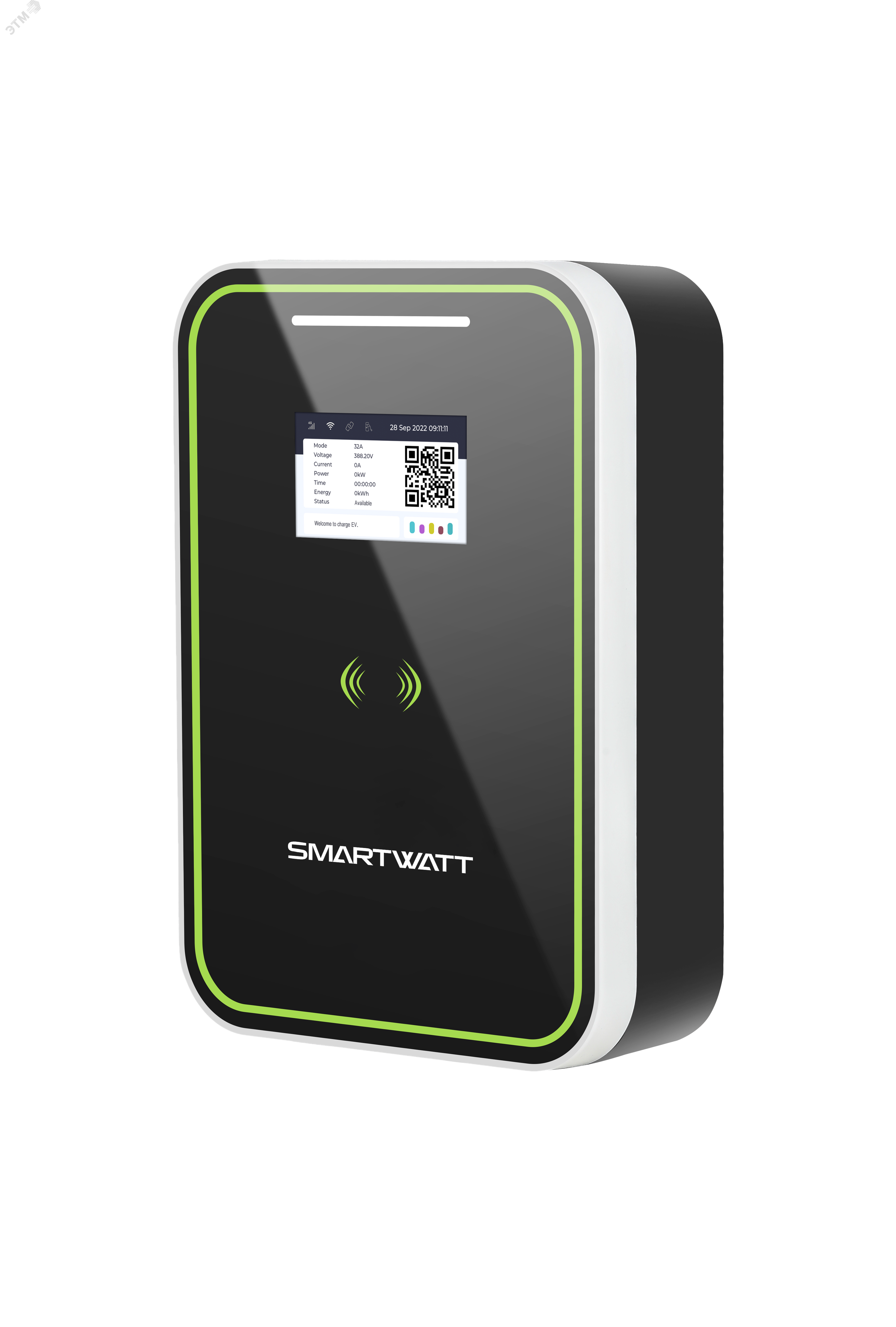 Изображение товара Зарядная станция для электромобиля SMARTWATT EVC 22 кВт с Wi-Fi LAN IP54 для коммерческого использо Изображение товара Зарядная станция для электромобиля SMARTWATT EVC 22 кВт с Wi-Fi LAN IP54 для коммерческого использо