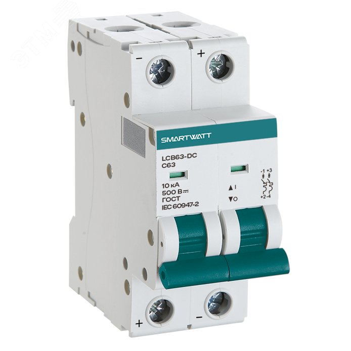 Выключатель автоматический модульный 40 А 2P D 10 кА SMARTWATT PDE ...