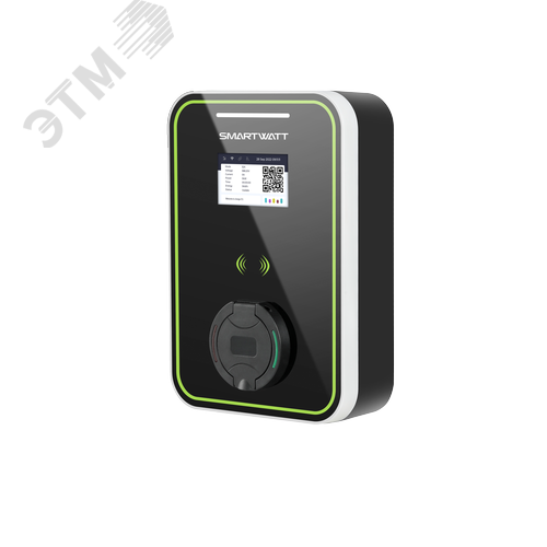 Изображение товара Зарядная станция для электромобиля SMARTWATT EVC, 22 кВт, коммерческая OCPP 1.6J, переменный ток, 3 фазы 380 В 32 А, розетка Type2, IP54 (шт)