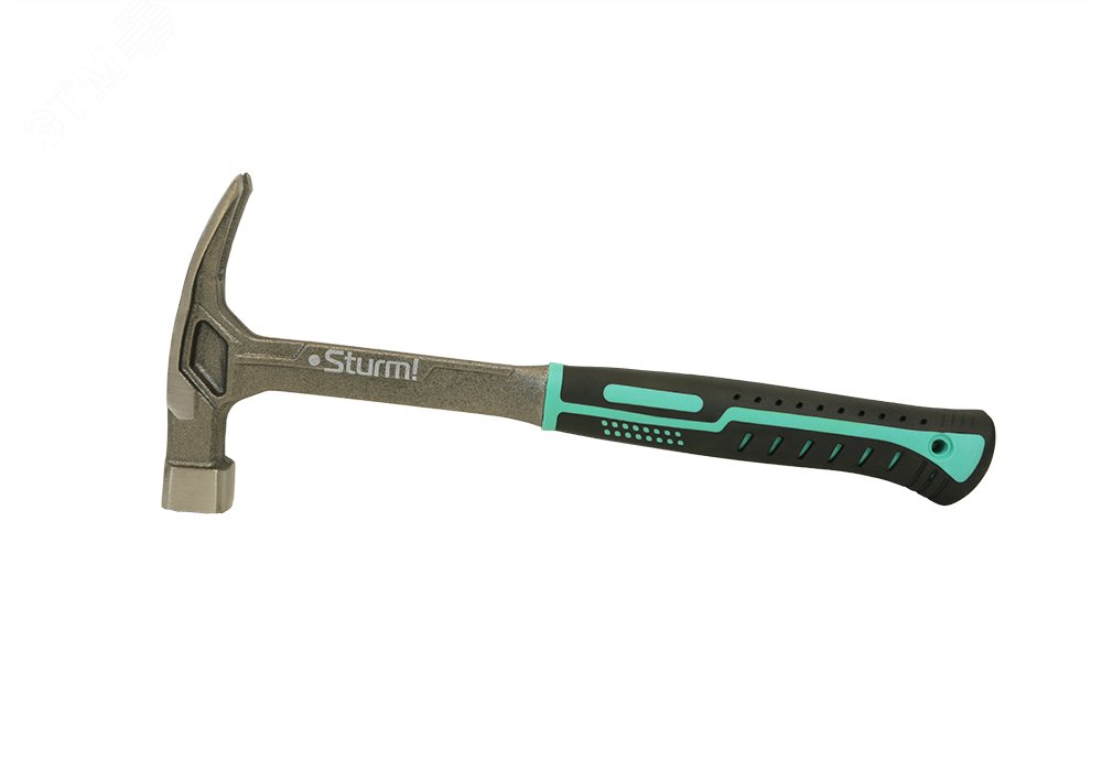 Изображение товара Молоток-гвоздодер 800 гр с обрезиненной рукояткой и магнитом Sturm