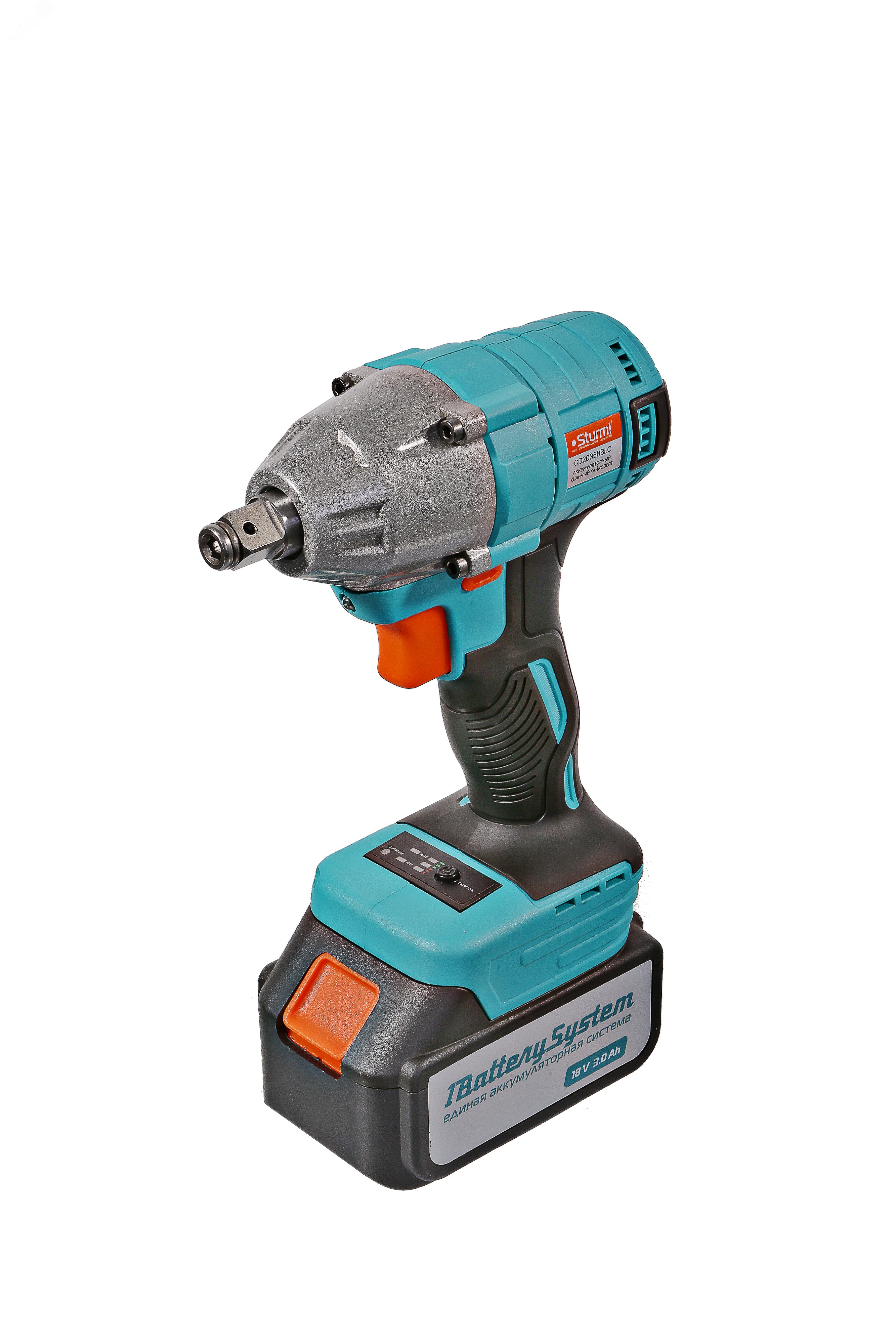 Изображение товара Гайковерт аккумуляторный ударный 18В бесщеточный 350Нм 1/2' 2 скорости аккумулятор 3.0Ач кейс (шт)