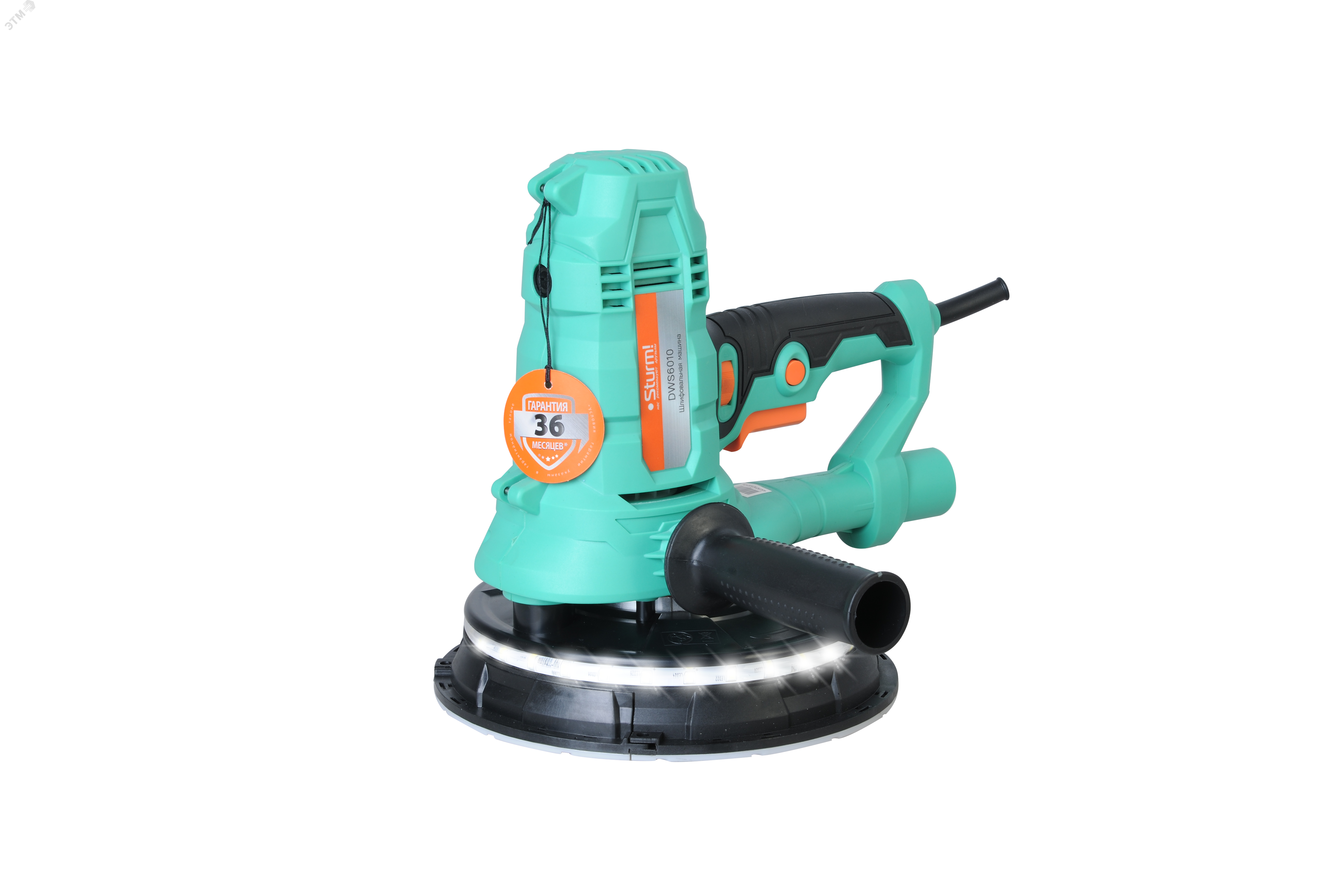 Изображение товара Машина для шлифования стен 1000Вт 180 мм 1300-2200' об/мин подсветка кабель 4м (шт)