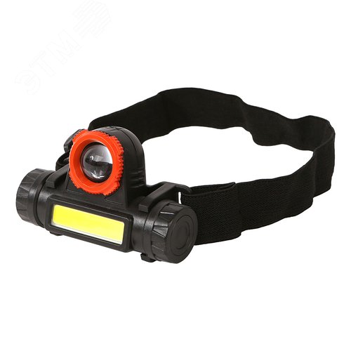 Изображение товара Фонарь налобный аккумуляторный 140лм COB+XPE светодиоды функция зум (шт)