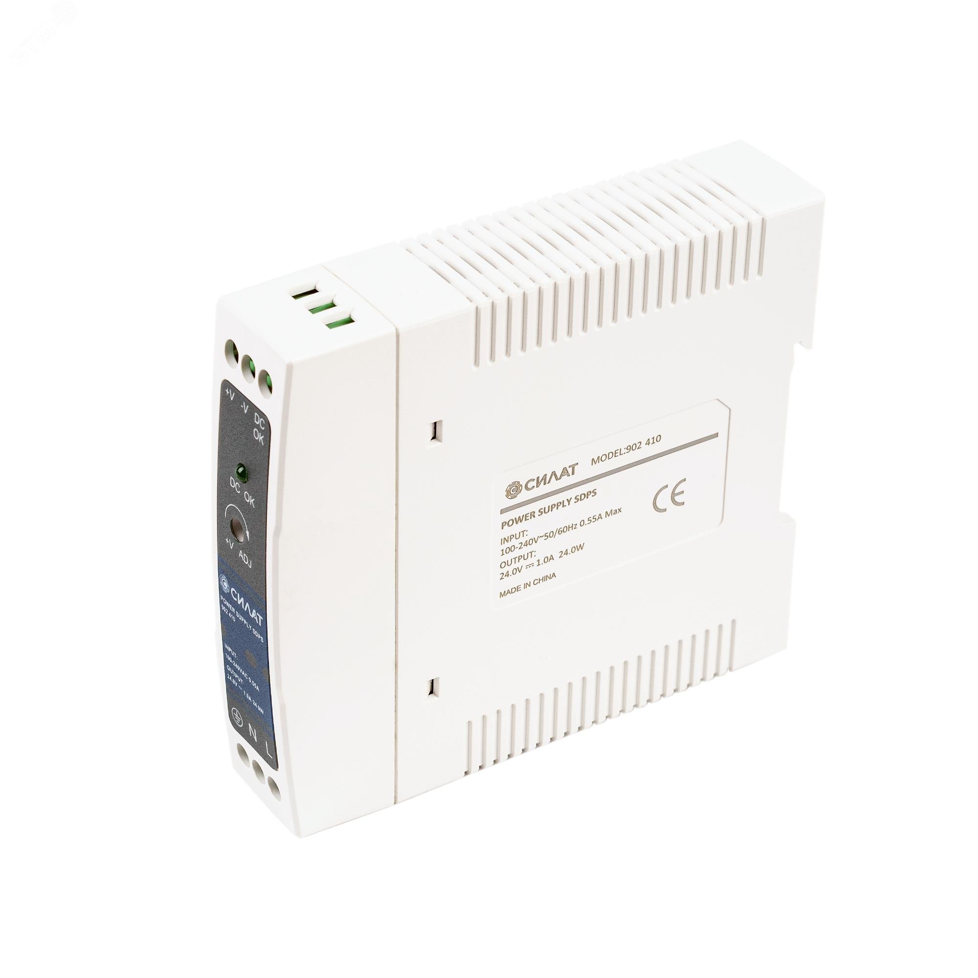 Изображение товара Блок питания на DIN-рейку 24W 1A 24VDC / 90-264VAC от Силат