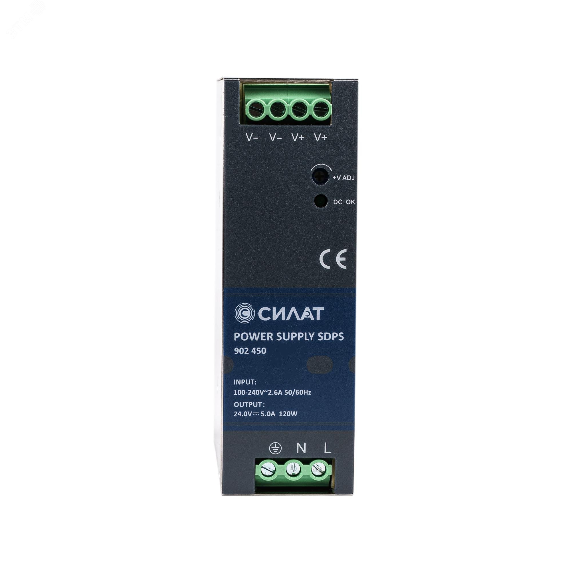 Изображение товара Блок питания на DIN-рейку 120W, 24V от Силат