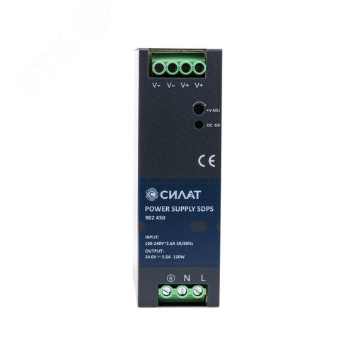 Изображение товара Блок питания на DIN-рейку, 120W, 5A, 24V / 90-264VAC (шт)