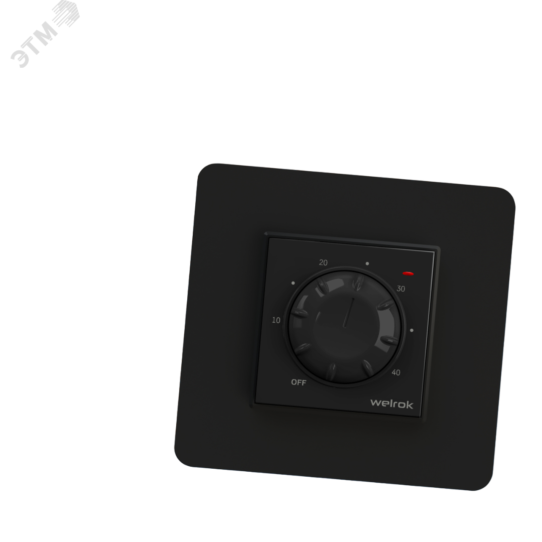 Изображение товара Терморегулятор механический WELROK rtp bk для теплого пола 220 В
