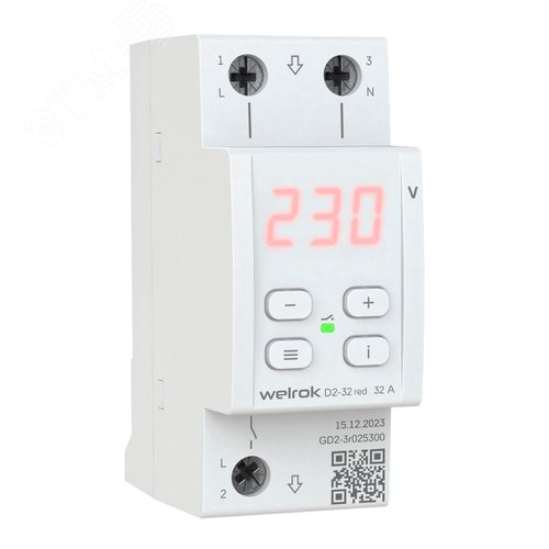 Изображение товара Реле напряжения однофазное, 32А, краcная индикация (шт)