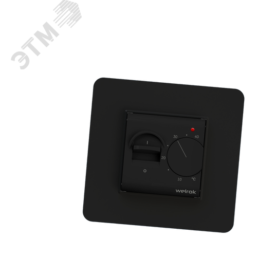 Изображение товара Терморегулятор для теплого пола механический, черный (шт)