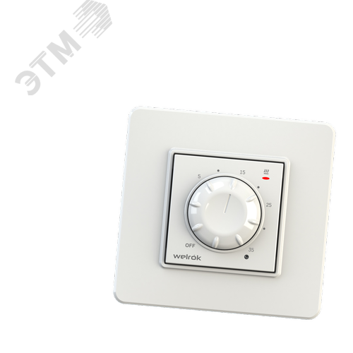 Изображение товара Терморегулятор для обогревателей с датчиком по воздуху, механический, белый (шт)