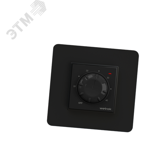 Изображение товара Терморегулятор для теплого пола механический, черный (шт)