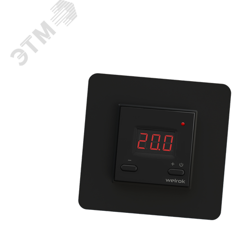 Изображение товара Терморегулятор для теплого пола электронный, черный (шт)