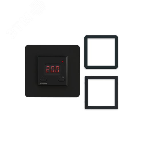 Изображение товара Терморегулятор для обогревателей с датчиком по воздуху, черный (шт)