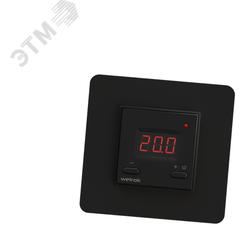 Изображение товара Терморегулятор для обогревателей с датчиком по воздуху, черный (шт)