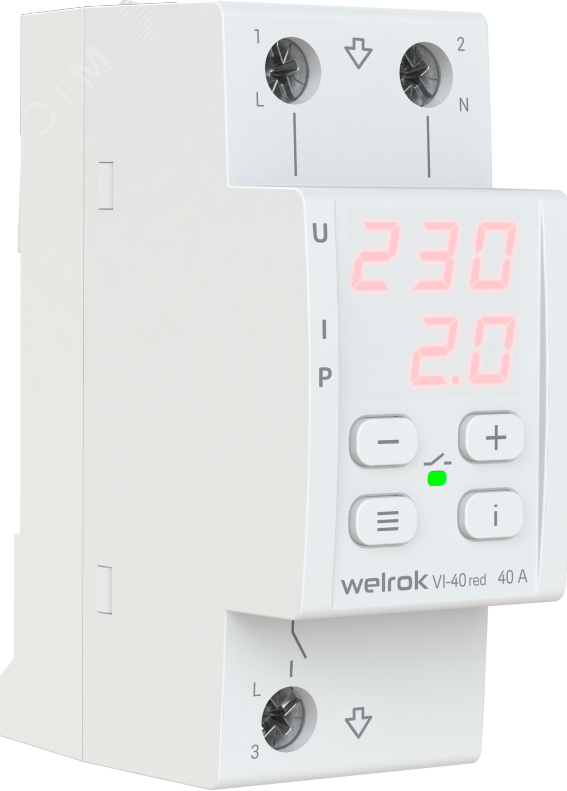 Изображение товара Реле напряжения VI-40 red с контролем тока и защиты по напряжению и мощности