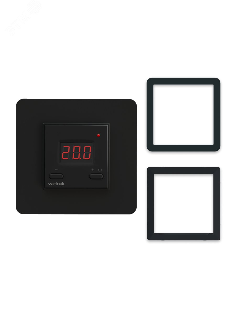Изображение товара Терморегулятор для обогревателей с датчиком по воздуху черный WELROK