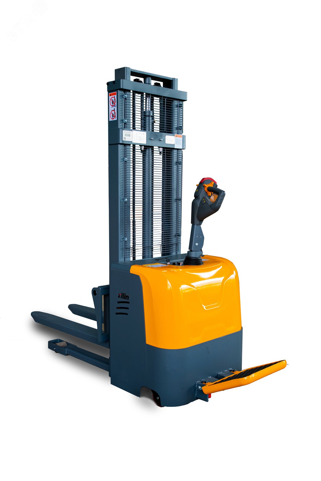 Изображение товара Самоходный штабелер XILIN CDDR-EN 1500 кг, 3 м, с платформой и раздвижными вилами