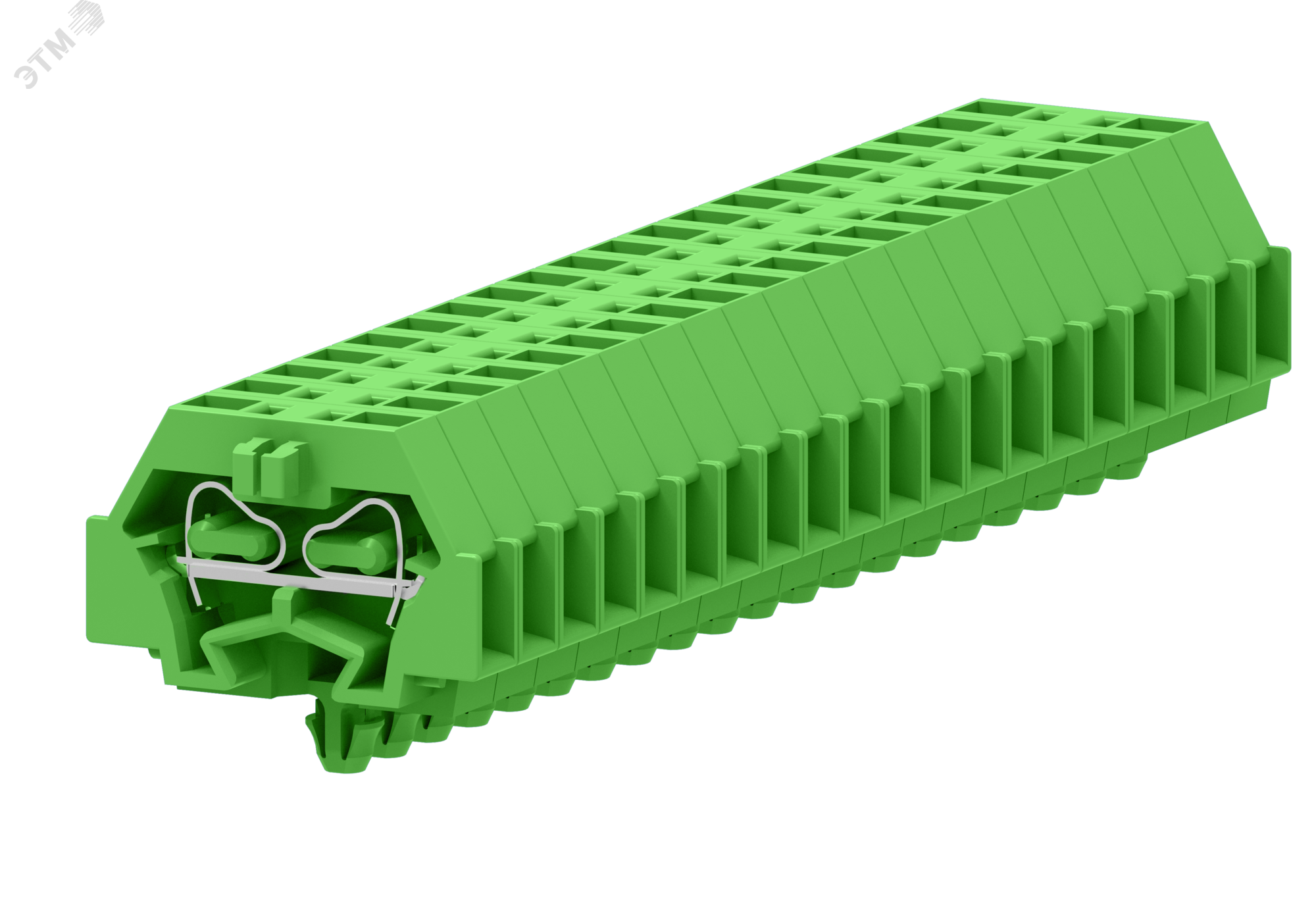 Изображение товара Клемма TB 1-1 с бок. подключ. с защелк. ножками, сечение 1,5 мм. кв., зеленая (шт)