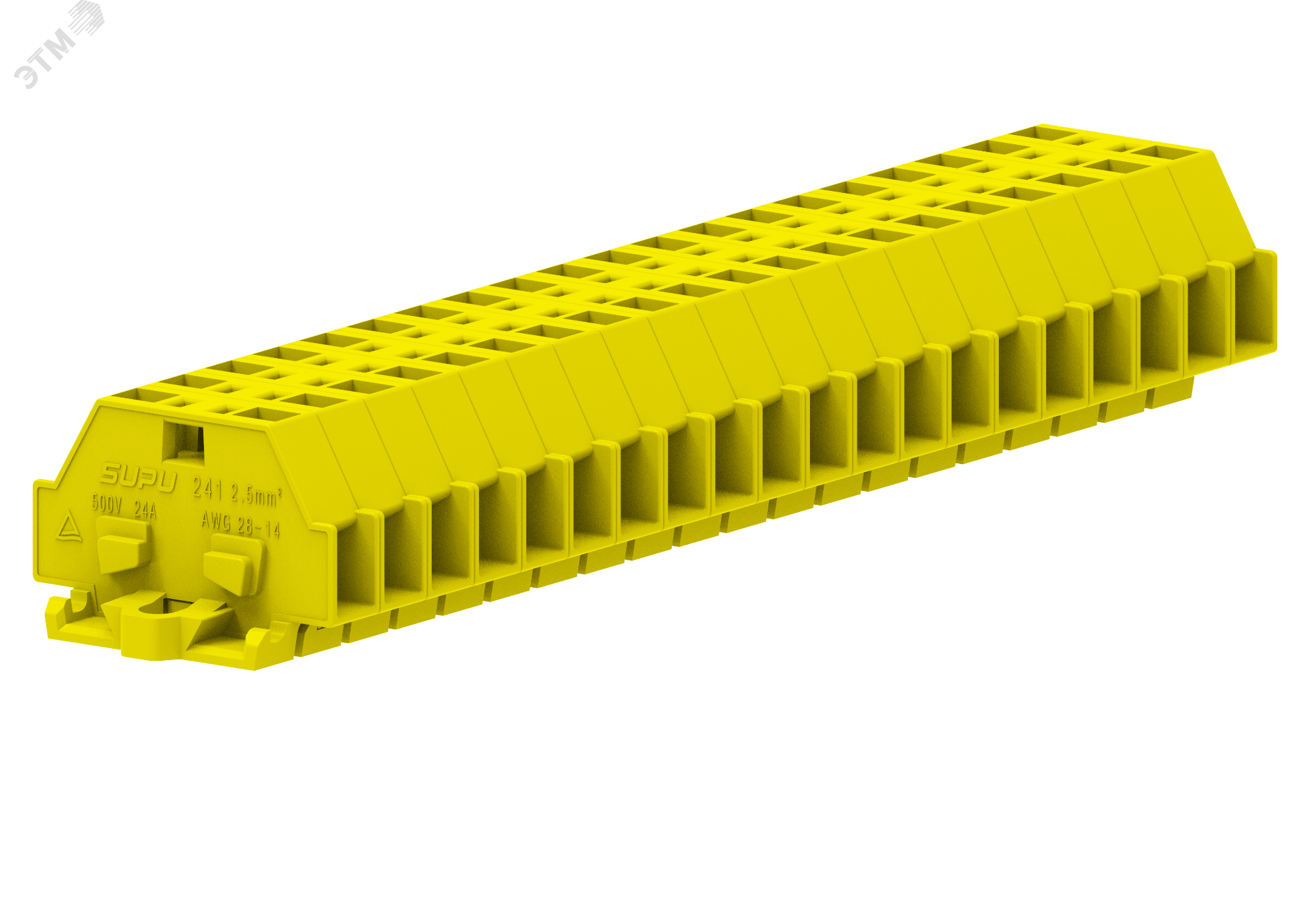 Клемма TB 1-1 с бок. подключ. с крепеж.фланцами, желтая артикул 241305 ...