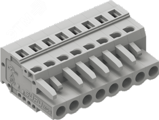 Изображение товара Розетка клемма MCS 5.0 мм шаг 12 контактов серый корпус PA66