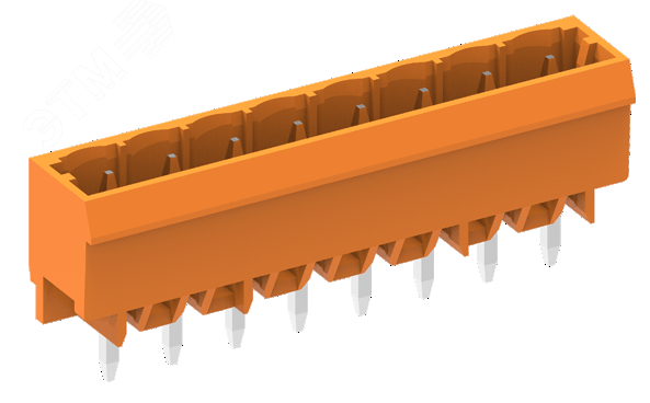 Изображение товара Вилка на плату MCS, вертик., шаг 5.08мм, 2 конт., оранж. (шт)