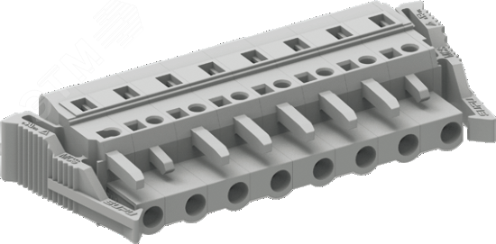Изображение товара Розетка на кабель MCS, горизонт., с защелкой шаг 7.5мм, 2 конт., сер. (шт)
