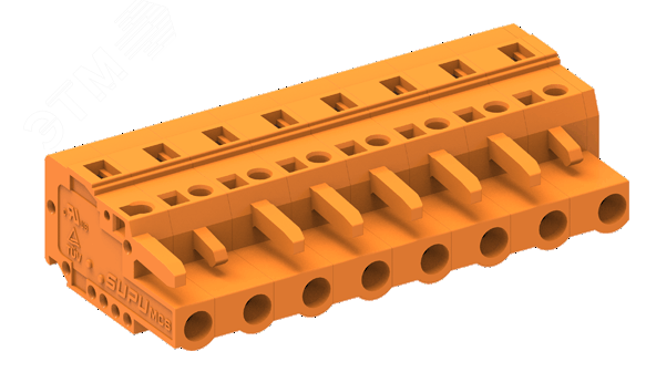 Изображение товара Клемма кабельная MCS с 3 контактами оранжевая SUPU для печатных плат