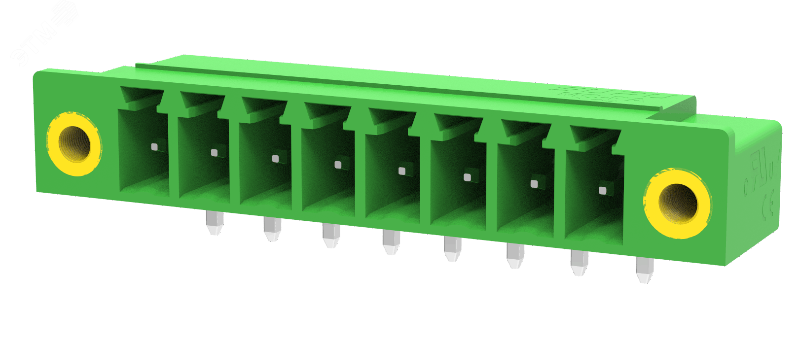 Изображение товара Разъём штекерный MC, угл. конт.,шаг 3.5мм,3 конт., с крепл., зел. (шт)