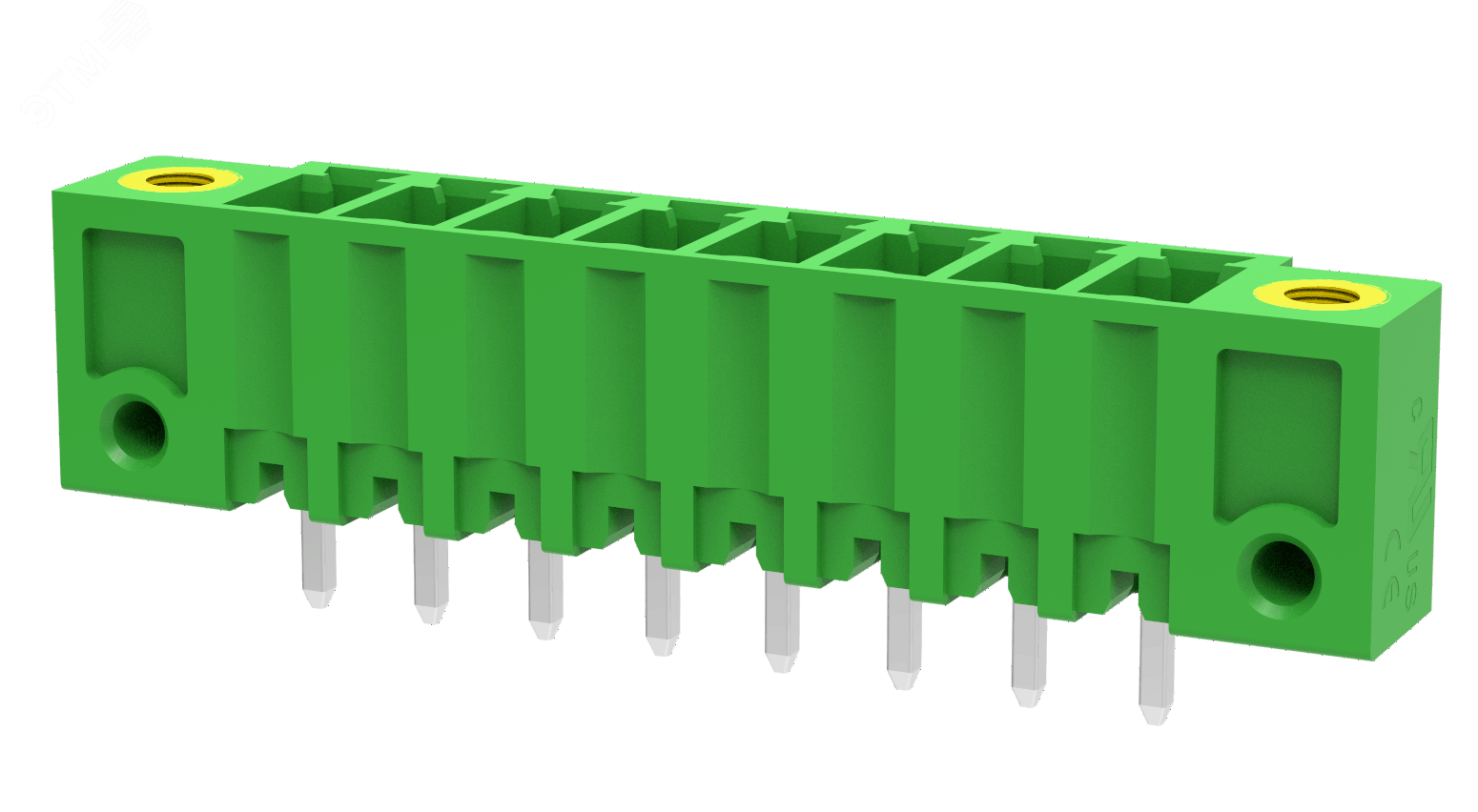 Изображение товара Разъём штекерный MC, прям. конт.,шаг 3.5мм,6 конт., фланц.,зел. (шт)