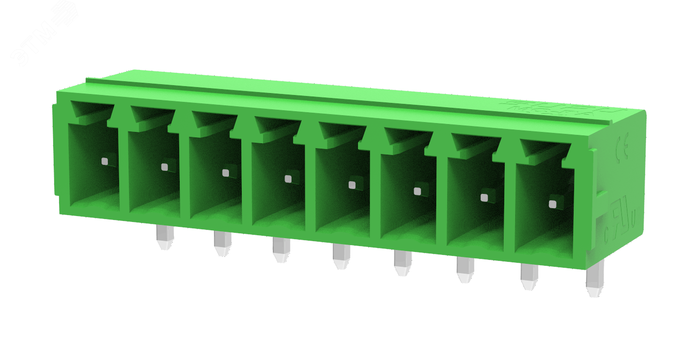 Изображение товара Разъём штекерный MC, угл. конт.,шаг 3.81мм,3 конт.зел. (шт)