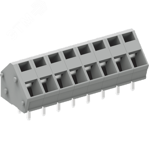 Изображение товара Клеммник пружинный, шаг 5,0 мм, угловая 2,5 мм2, 03 контактов (под пайку), серый (шт)