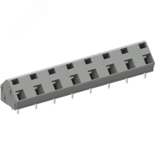 Изображение товара Клеммник пружинный, шаг 10 мм, угловая 2,5 мм2, 01 контактов (под пайку), серый (шт)
