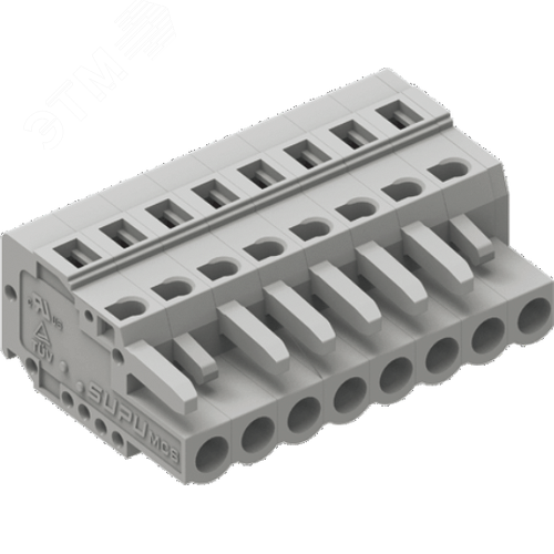 Изображение товара Клеммник гнездовой, шаг 5,0мм , 09 контактов, серый (шт)