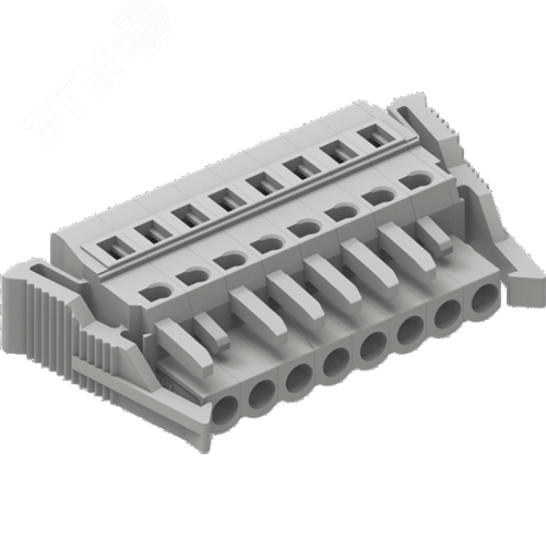 Изображение товара Клеммник гнездовой, шаг 5,0мм , 15 контактов с защёлкой, серый (шт)