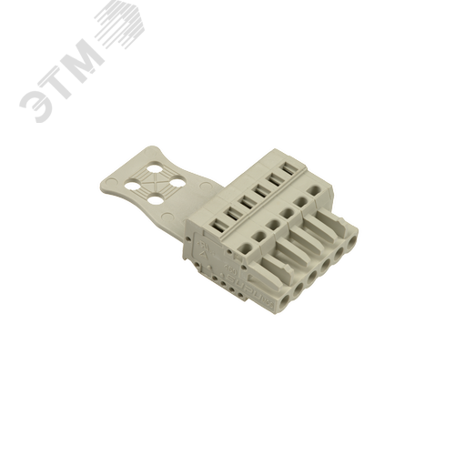 Изображение товара Клемник с кодирующим ключом шаг 5,0мм , 06 контактов, с пластиной разгрузки натяжения, светло серый (шт)