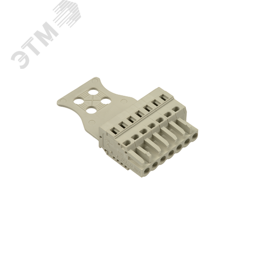 Изображение товара Клемник с кодирующим ключом шаг 5,0мм , 07 контактов, с пластиной разгрузки натяжения, светло серый (шт)