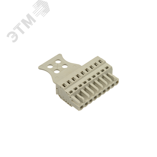 Изображение товара Клемник с кодирующим ключом шаг 5,0мм , 09 контактов, с пластиной разгрузки натяжения, светло серый (шт)