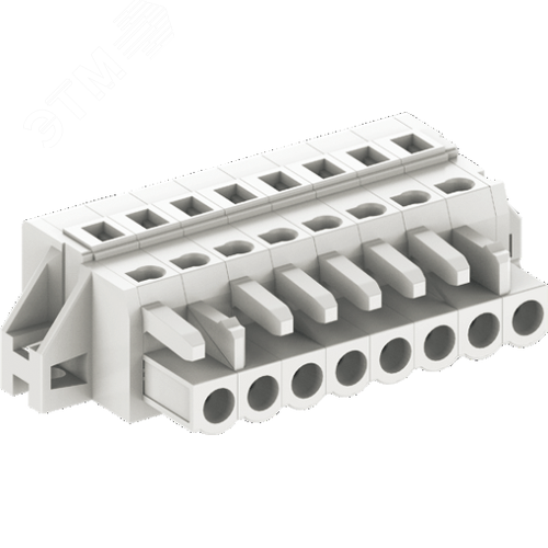 Изображение товара Клемник с кодирующим ключом шаг 5,0мм , 04 контактов, крепёжный фланец, светло серый (шт)