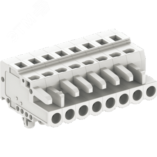 Изображение товара Клемник с кодирующим ключом шаг 5,0мм , 02 контактов с монтажными ножками, светло серый (шт)