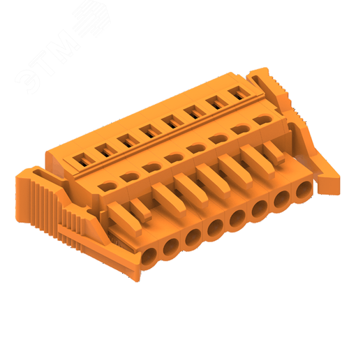 Изображение товара Клеммник гнездовой, шаг 5,08мм , 24 контактов с защёлкой, оранжевый (шт)