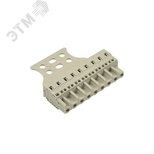 Изображение товара Клемник с кодирующим ключом шаг 7,5мм , 09 контактов, с пластиной разгрузки натяжения, светло серый (шт)