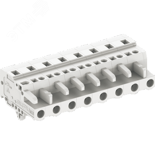 Изображение товара Клемник с кодирующим ключом шаг 7,5мм , 04 контактов с монтажными ножками, светло серый (шт)